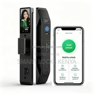 Smart Door Lock With Camere Intercom Fingerprints* Cards Code