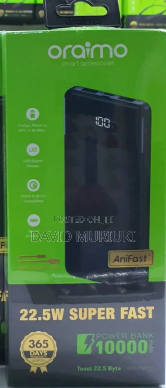 Oraimo Toast 22.5 Byte Opb-7100q 10,000mah 22.5w Power Bank