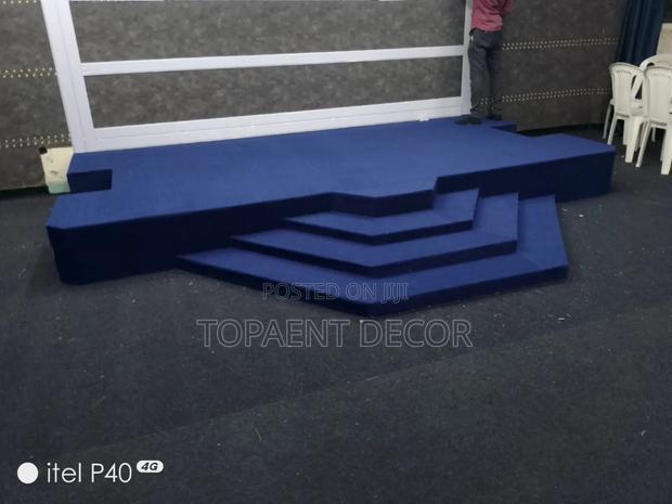 Blue Church Pulpit Solution With 4mm Delta Wall to Wall Carpets