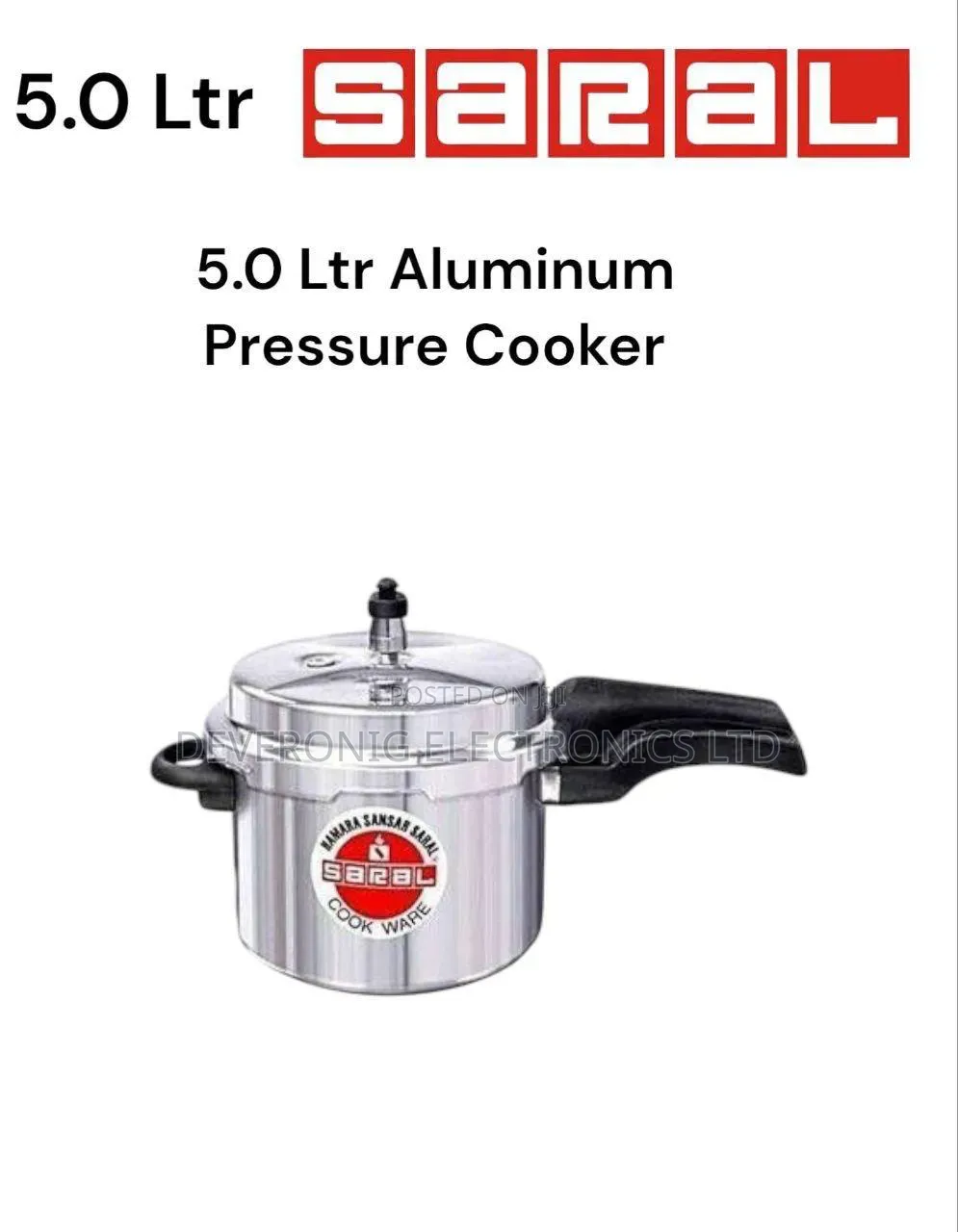 High Quality Saral Pressure Cookers 5 LTRS