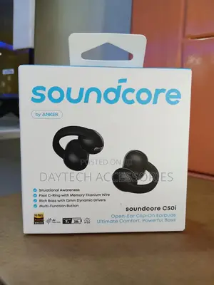 These Are the Soundcore C50i Open-Ear Clip-on Earbuds by Anker.