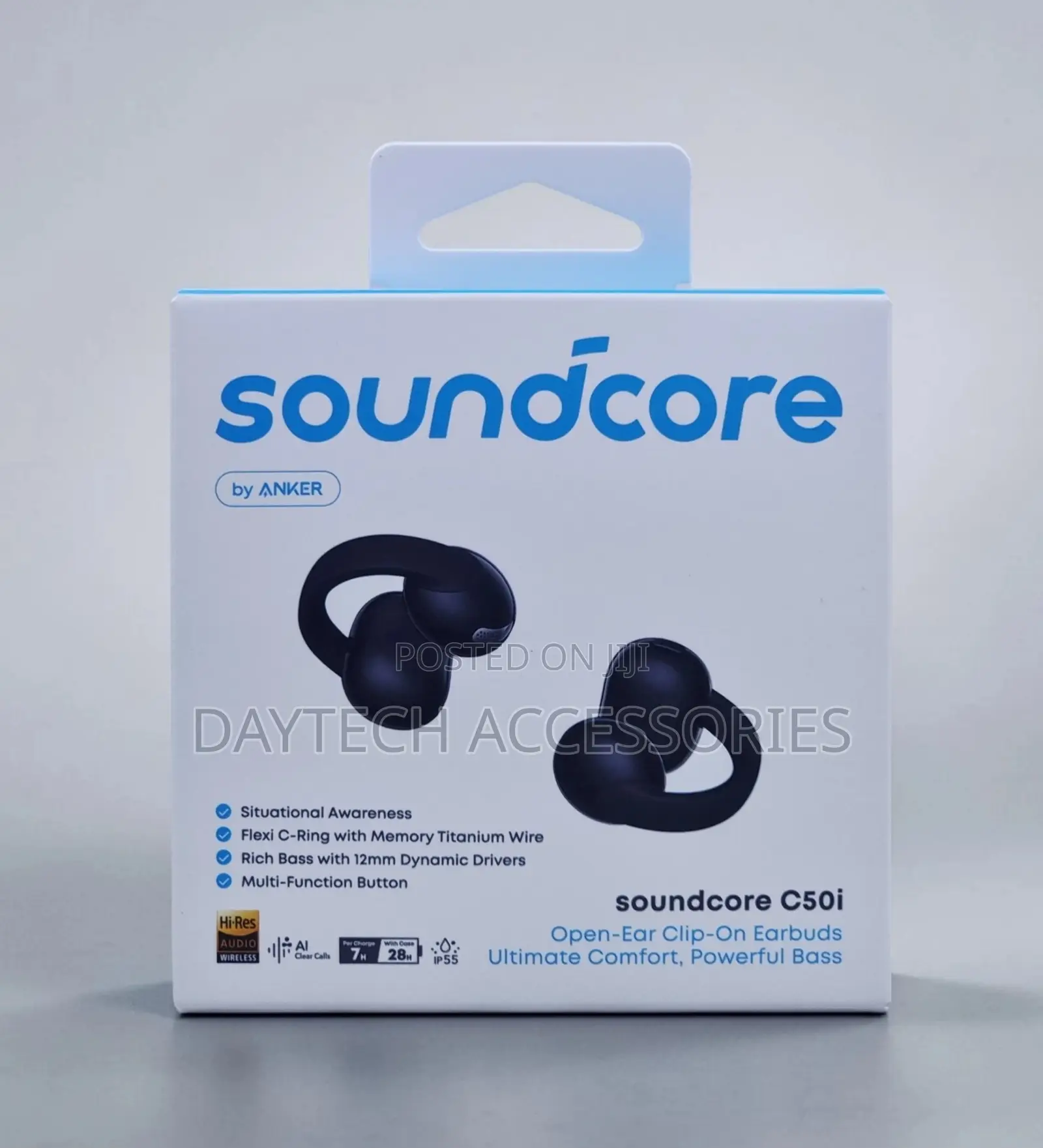 Anker Soundcore C50i Open Ear Clip on Earbuds Black D1101h11