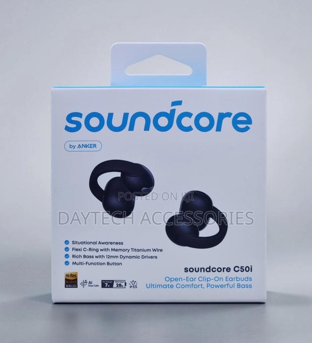 Anker Soundcore C50i Open Ear Clip on Earbuds Black D1101h11