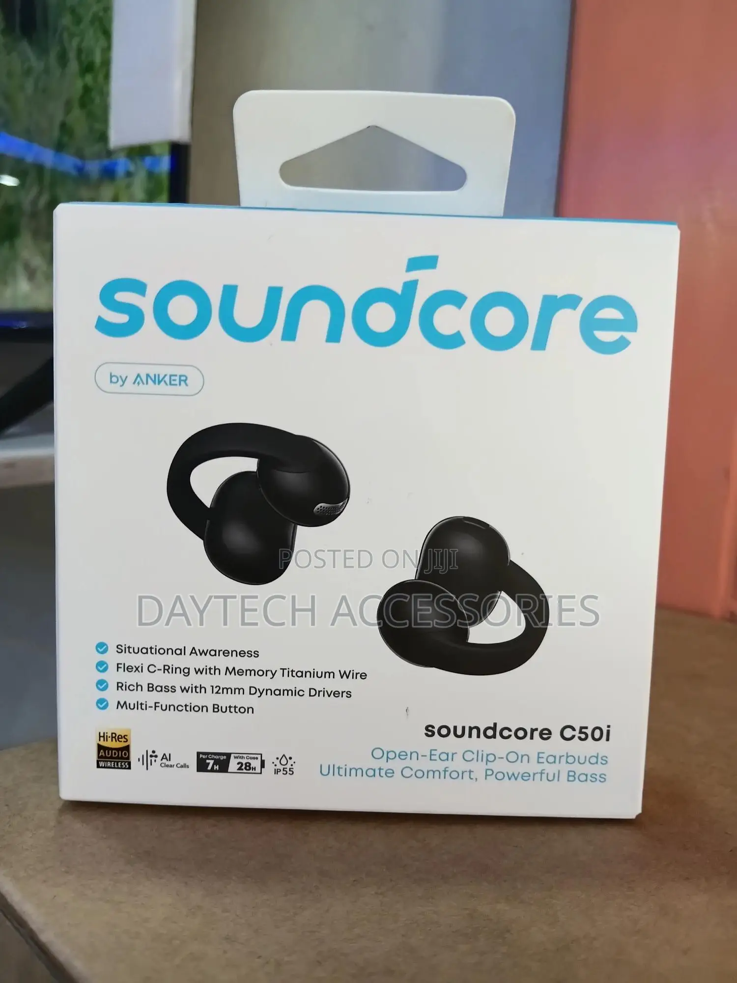 Anker Soundcore C50i Open Ear Clip on Earbuds Black D1101h11