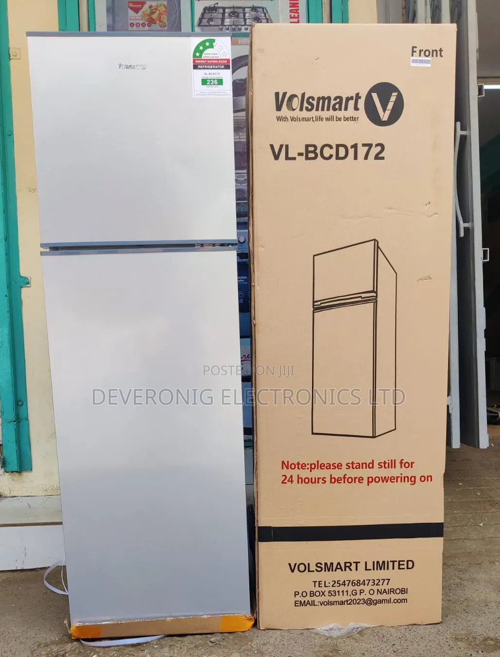 *Volsmart 172litres Double Door Fridge