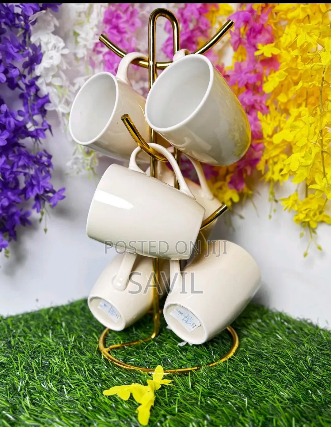 6 PCS Japanese Gold Rimmed Cups