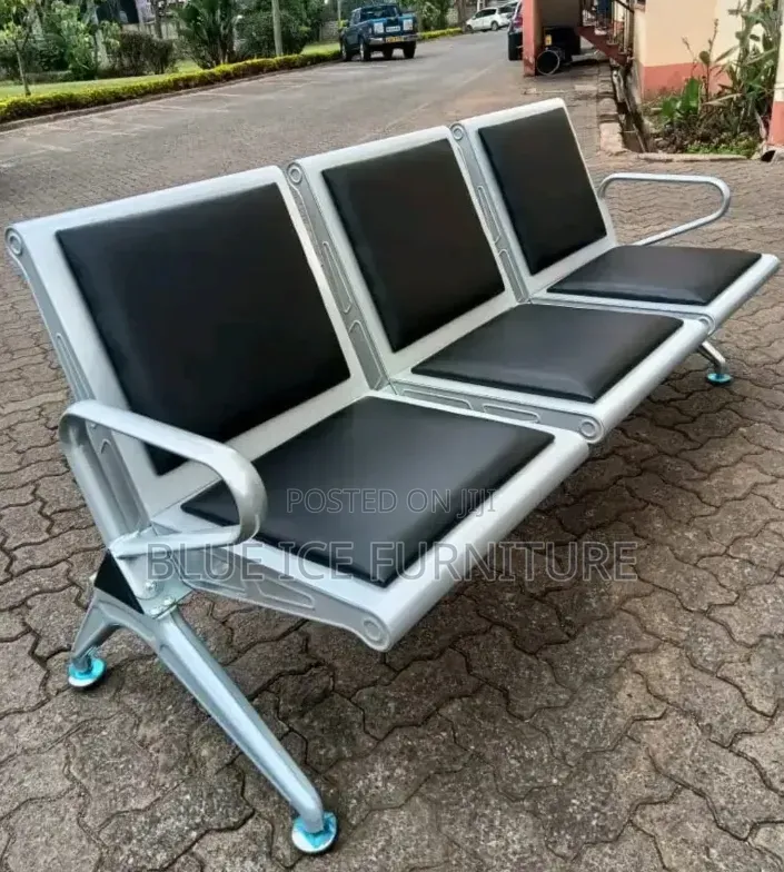 Black Office Reception Bench