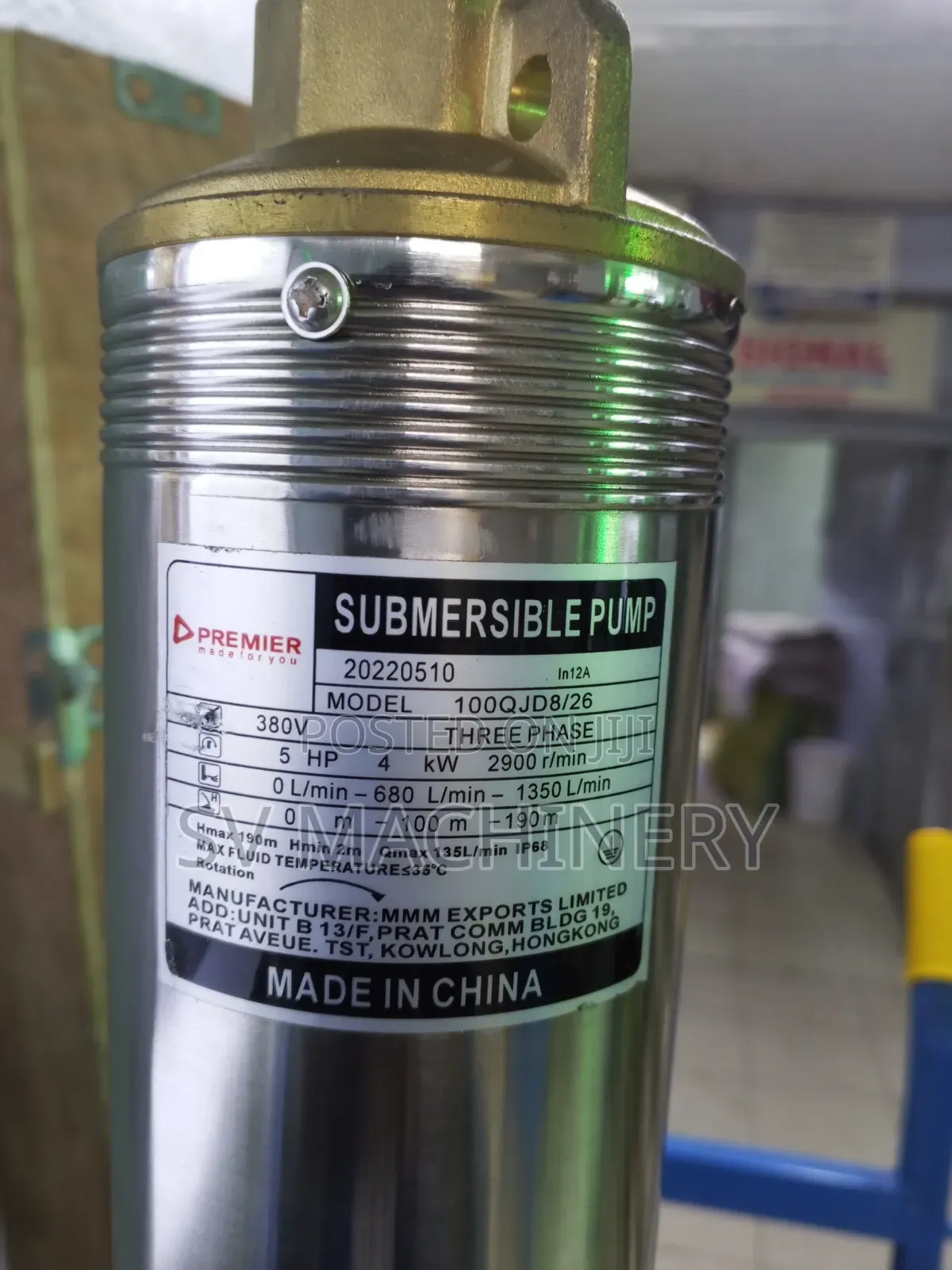 Heavy Duty 5.5hp Electric Submersible Water Pump (3 Phase)