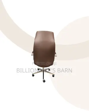 New Brown Executive Leather Office Chair High Back Chrome Base Ready