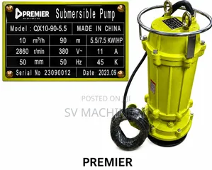 Heavy Duty 7.5hp 2" 90m Submersible Mining Pump (3 Phase)
