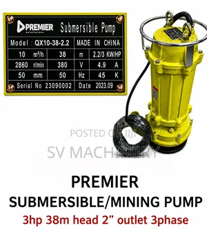 Heavy Duty 3hp 2" 38m Submersible Mining Pump (Single Phase)