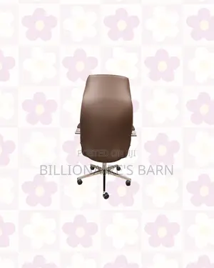 Heavy Duty Brown Executive Leather Office Chair High Back Chrome Base
