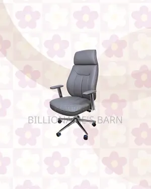 Best-Selling Grey Executive Leather Office Chair Chrome Base Ready