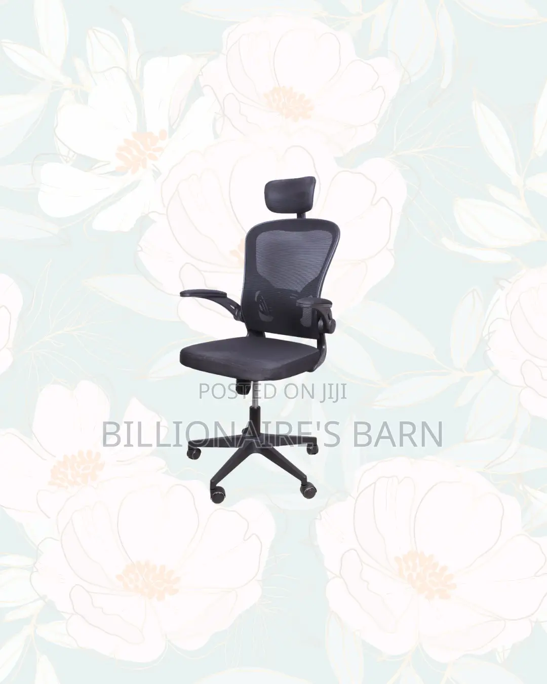Comfortable Ergonomic Office Chair Flip Up Arms Adjustable Headrest