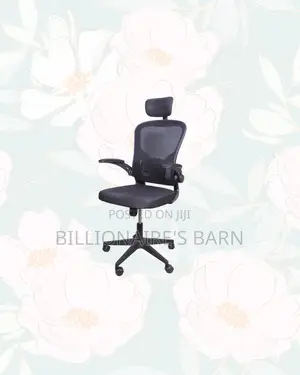 Comfortable Ergonomic Office Chair Flip Up Arms Adjustable Headrest