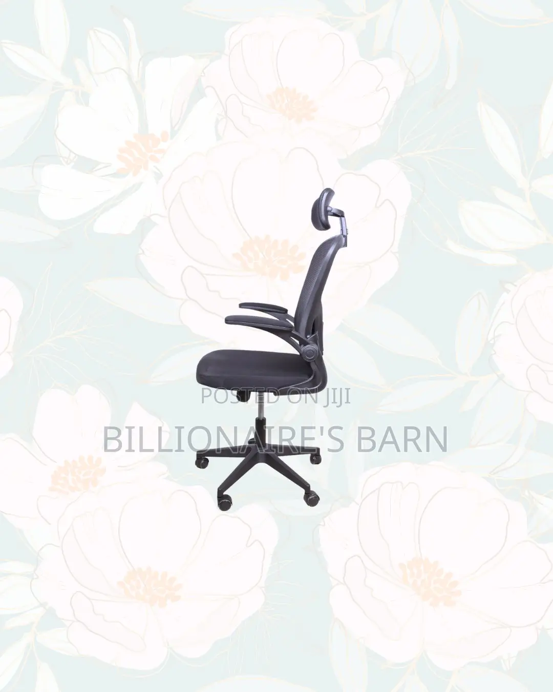 Comfortable Ergonomic Office Chair Flip Up Arms Adjustable Headrest