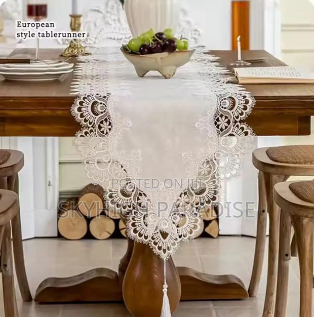 KSHS 2000/- French Embroider Lace Table Runner Accessible Luxury - main view