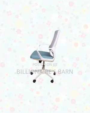 High-Quality White Ergonomic Mesh Office Chair Mid Back Lumbar Support