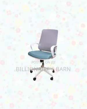 High-Quality White Ergonomic Mesh Office Chair Mid Back Lumbar Support