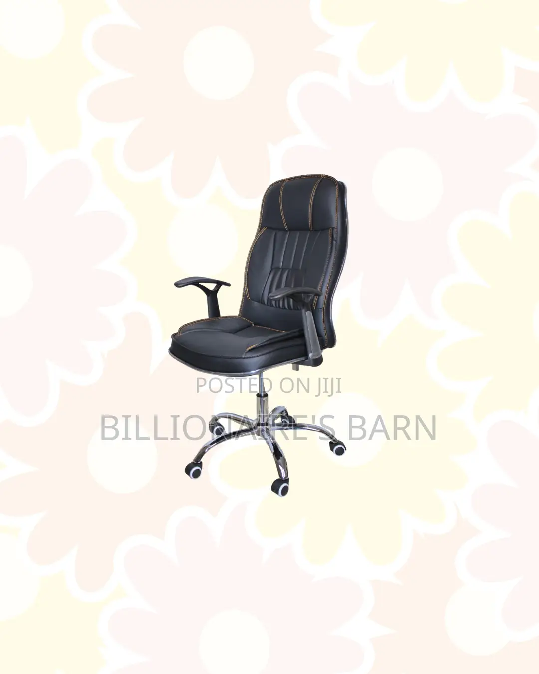 Leather Office Chair High Back Padded Armrests Ready for Delivery