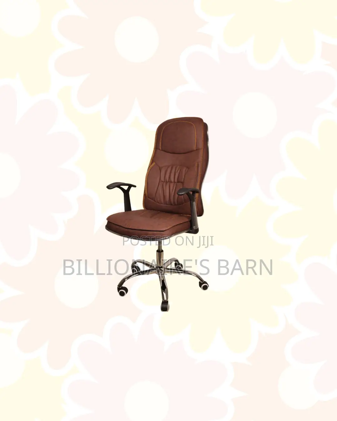High-Quality Leather Chair High Back Padded Armrest Now in Stock