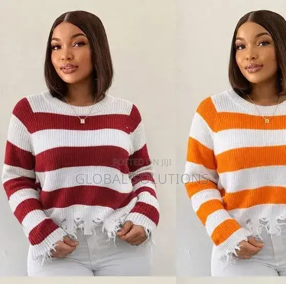 Cute Striped Sweater Tops
