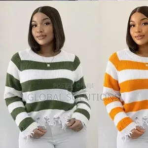Cute Striped Sweater Tops