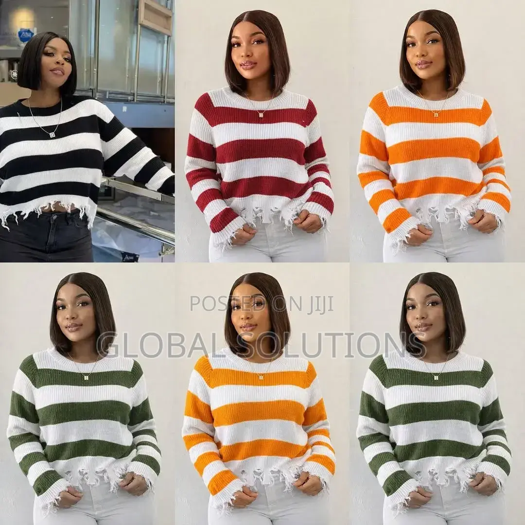 Cute Striped Sweater Tops