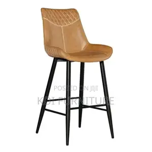 Barstools; Industrial Leather Hicke Barstool