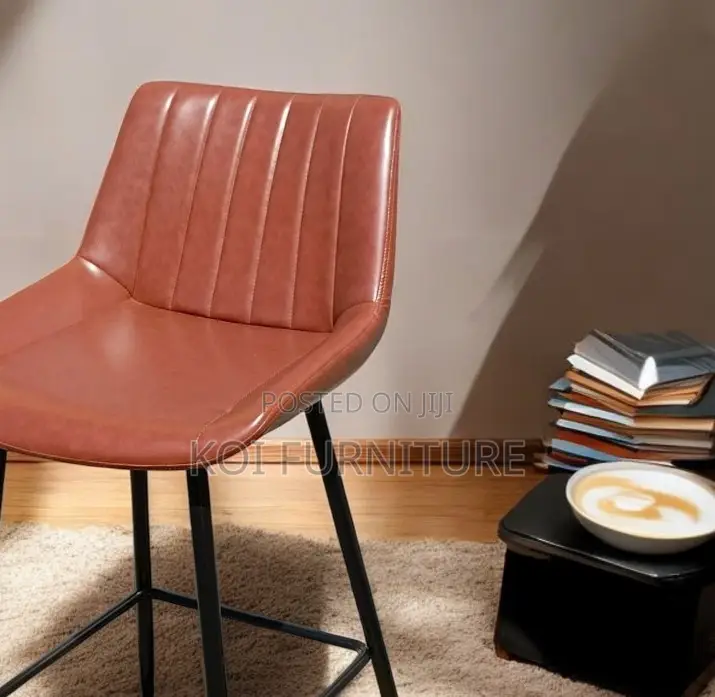Barstools; Industrial Leather Hicke Barstool
