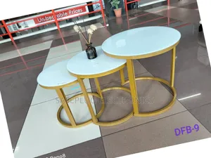 Luxury 3 in 1 Marble Nesting Coffee Table – Glass Effect Top