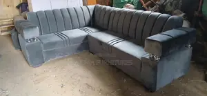 Grey L Sofa Set