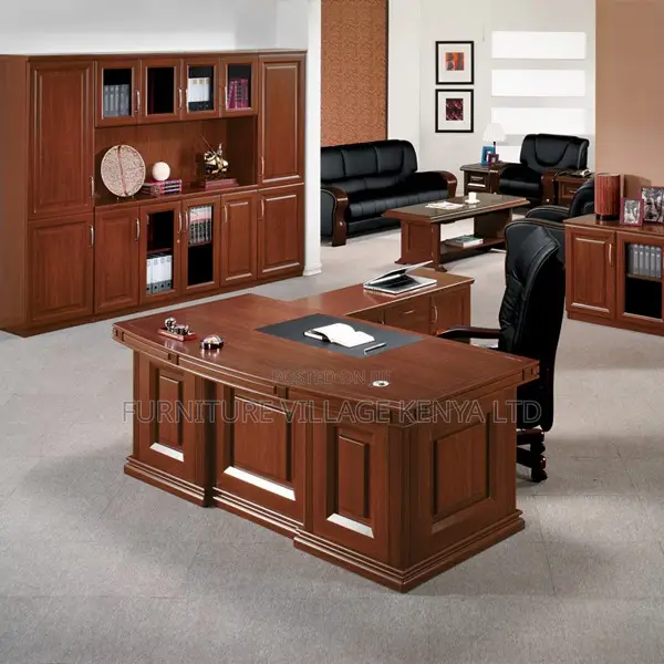1800mm Mahogany Boss L-Shaped Writing Table