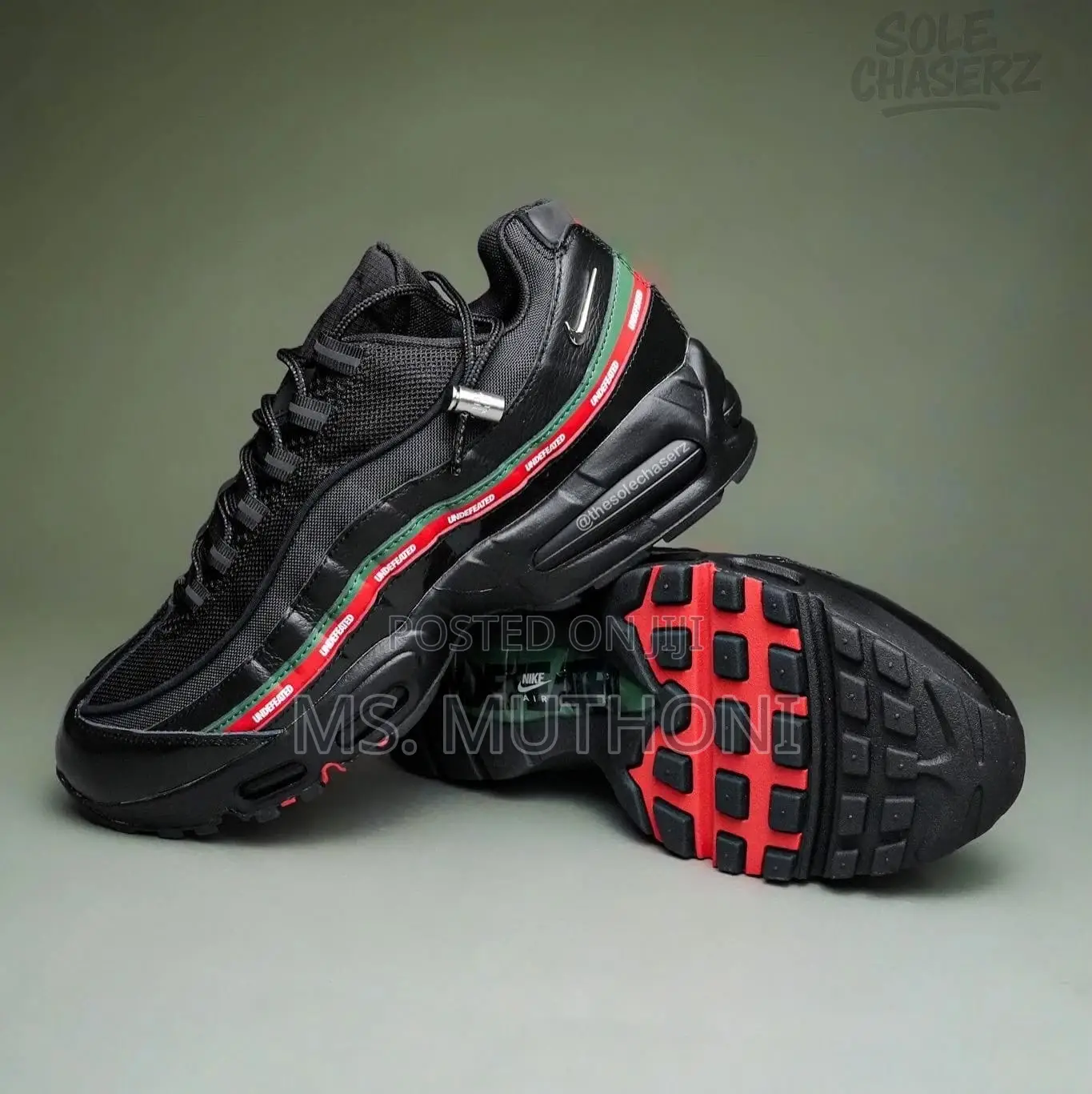 Undefeated X Nike Air Max 95 Sp Sneakers in a Black, Green, and Red