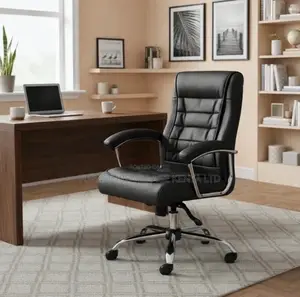 Black Leather Executive Arm Director's Chair