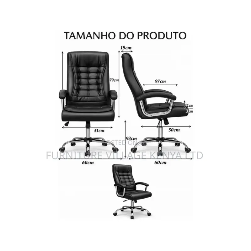 Black Leather Executive Arm Director's Chair