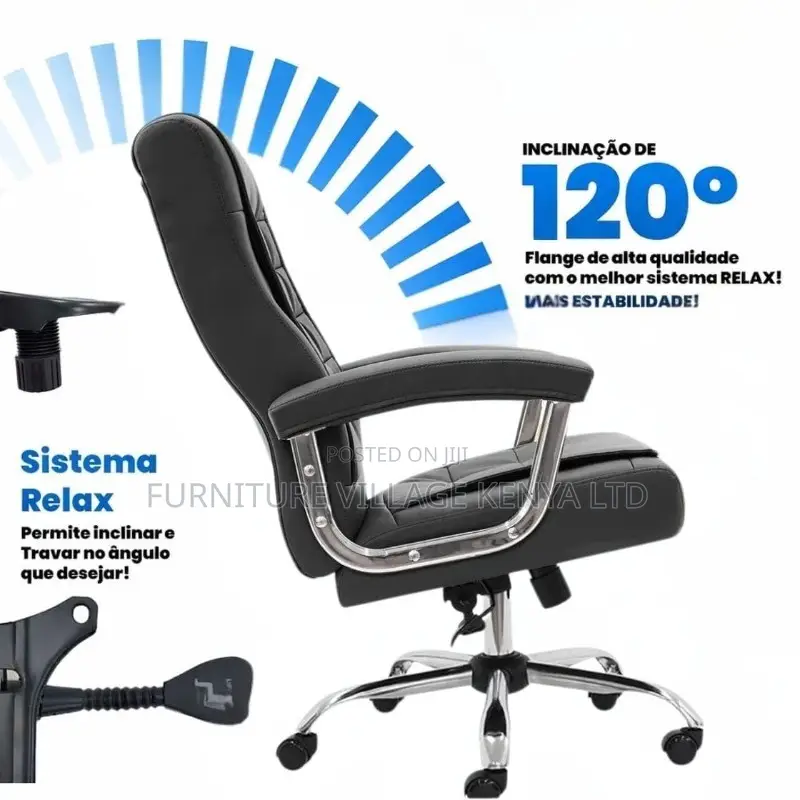 Black Leather Executive Arm Director's Chair