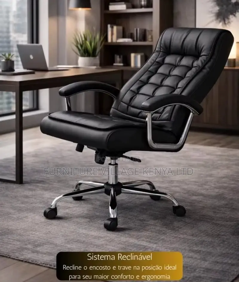 Black Leather Executive Arm Director's Chair