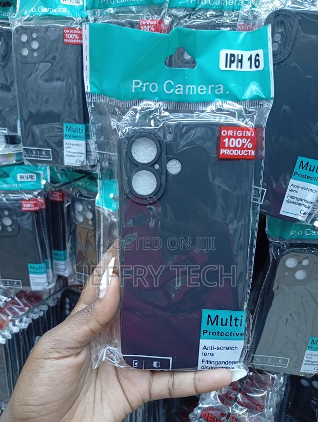 "Iph 16" Matte Black Protective Phone Case - main view