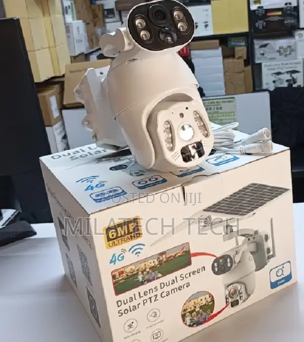 Dual Lens Screen Solar PTZ Camera 6mp