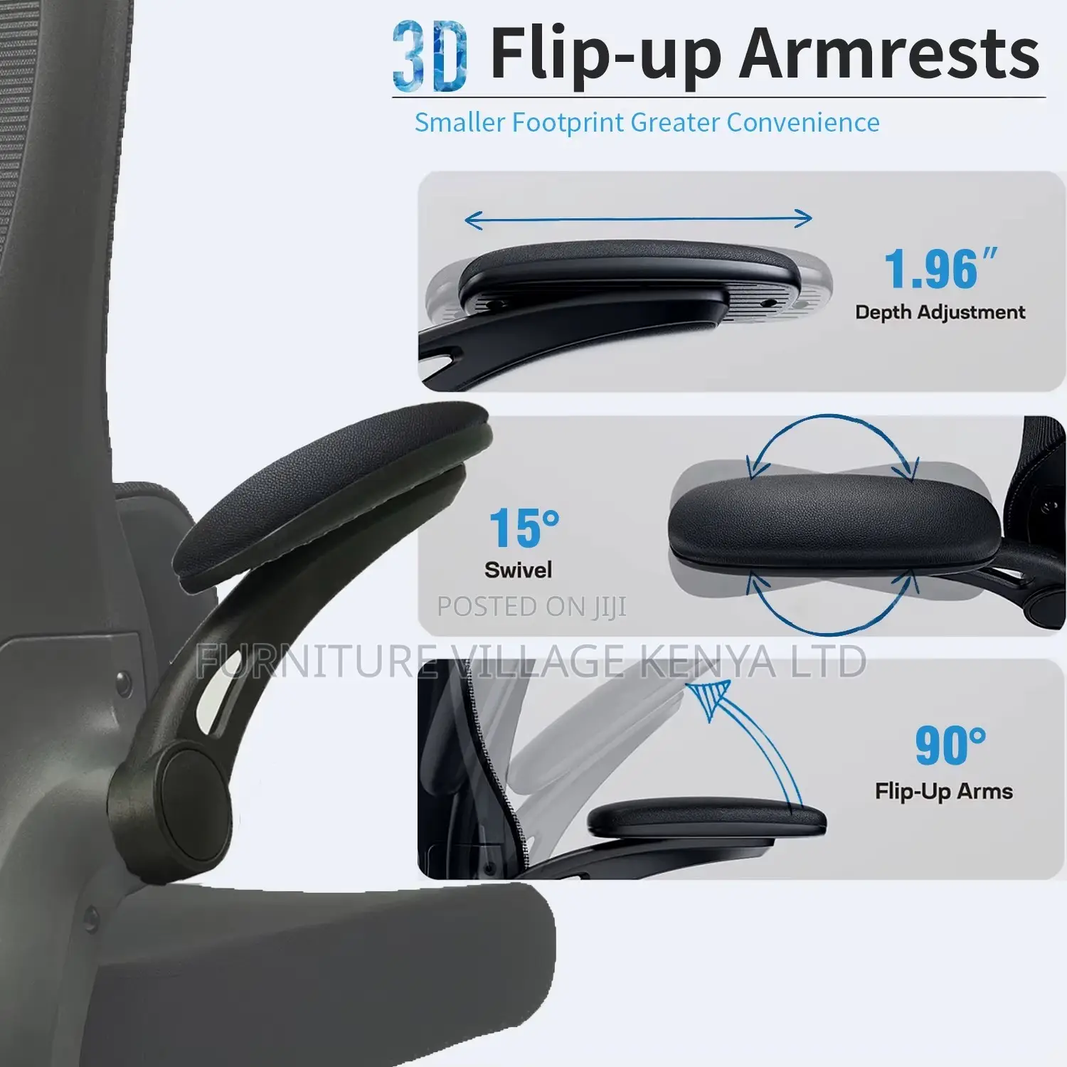 Swivel Ergonomic Mesh Seat With Flip Arms