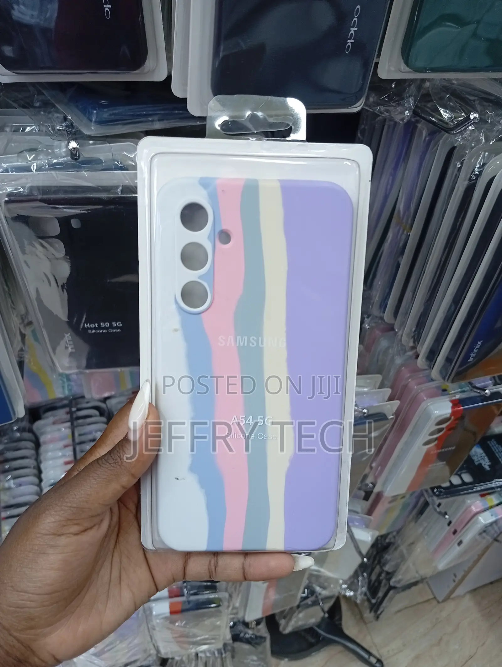 Samsung Galaxy A54 Rainbow Pattern Silicone Case