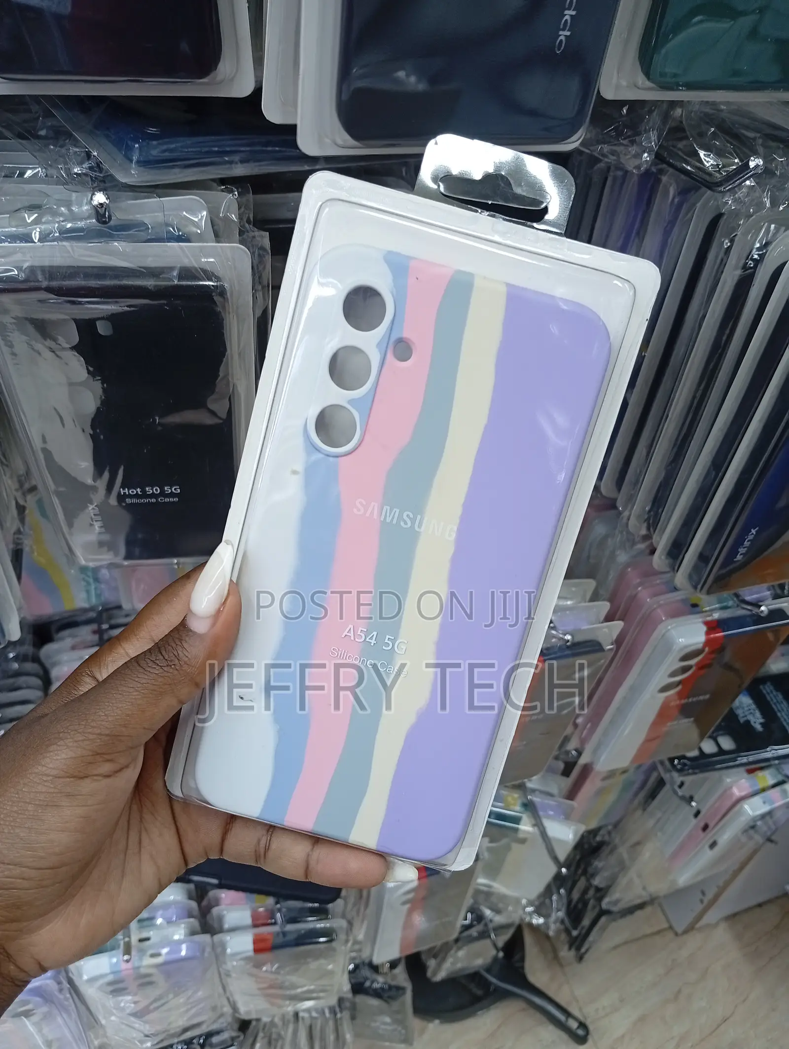 Samsung Galaxy A54 Rainbow Pattern Silicone Case