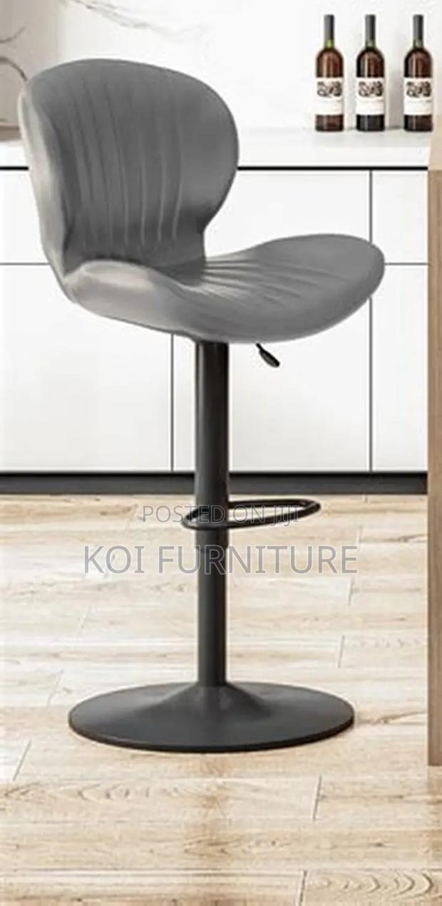 Barstools; Walouf Adjustable Leather Swivel Barstools - thumbnail 6