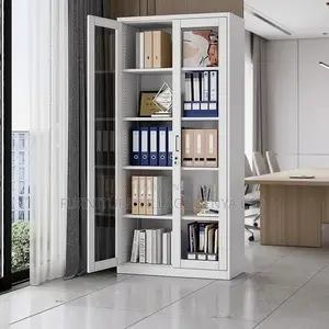 2-Door Full Glass Cabinet With Adjustable Shelves