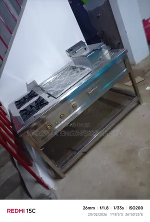 Combined Cooker With 2 Burner Cooker Griddle and Single Fryer