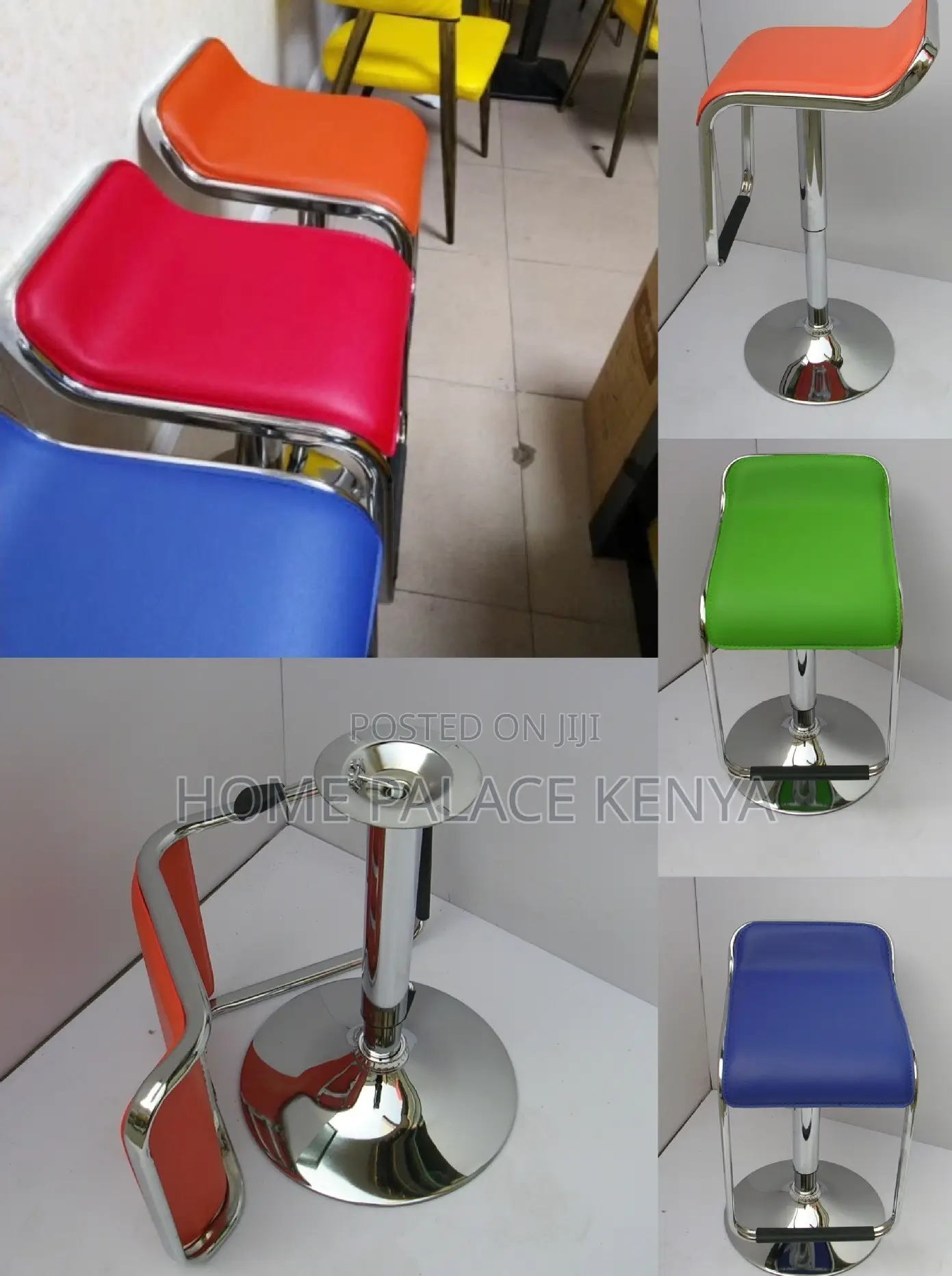 Bar Stool: Mid Century Adjustable Pu Leather Bar Stool