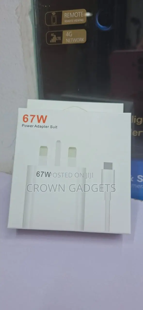 67w Turbo Fast Charger With 6a Cable Travel Power Adapter