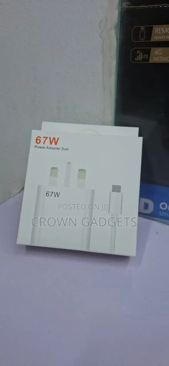 67w Turbo Fast Charger With 6a Cable Travel Power Adapter