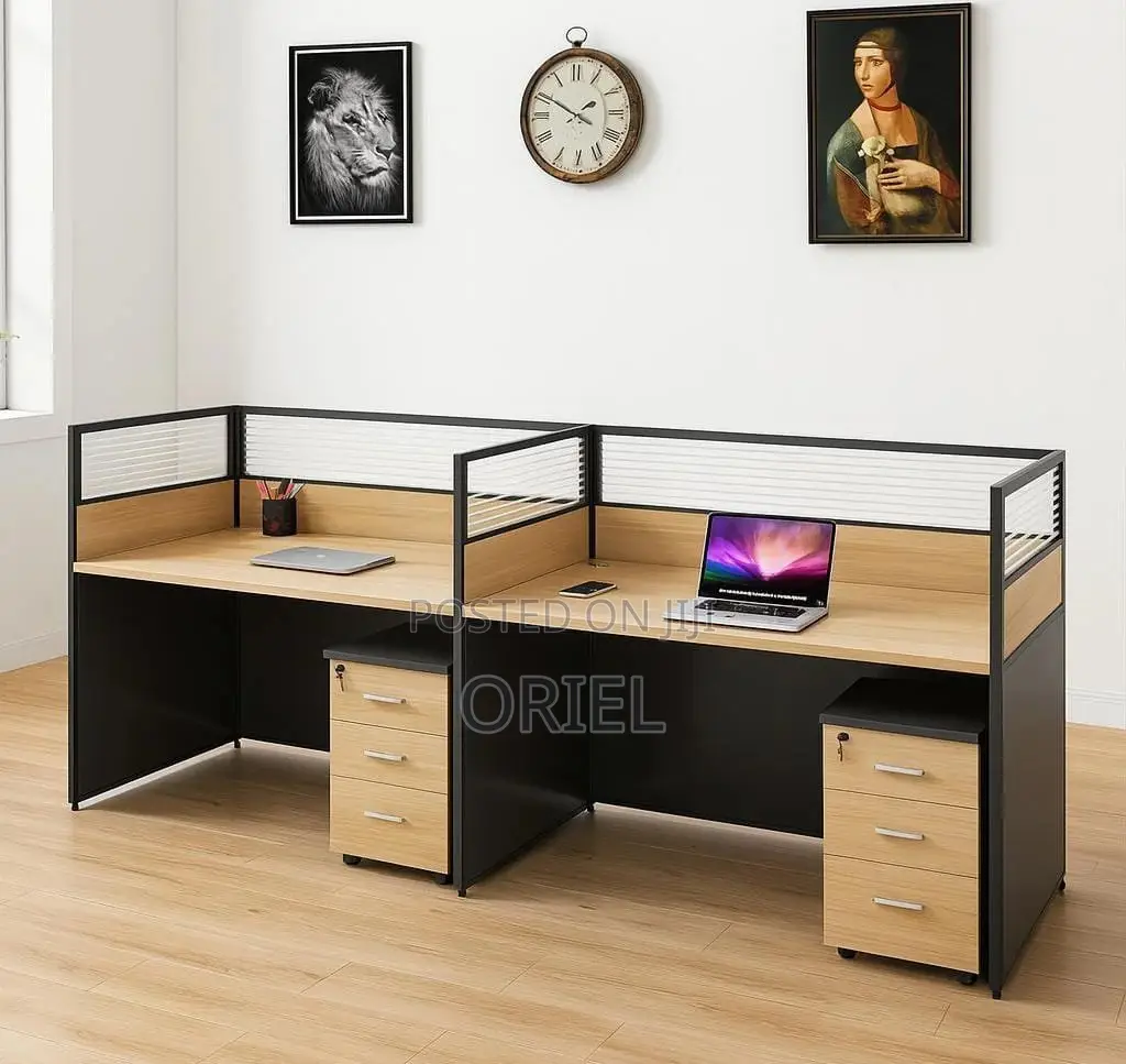 Office Workstation : Straight Modular 2-Person Office Workstation